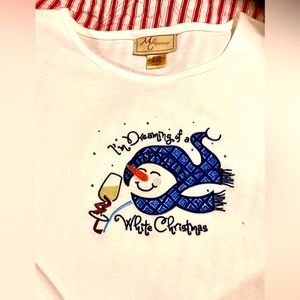 ⛄️M&C Sportswear “I’m Dreaming of a White Christmas” Wine SnowMan Tee. XL